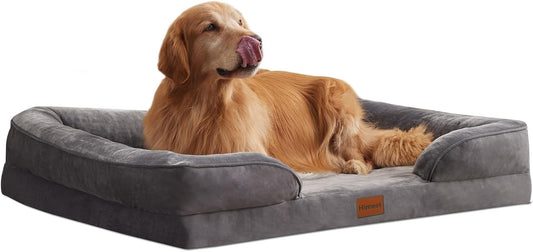XL Orthopedic Dog Bed – Sofa Style, Grey