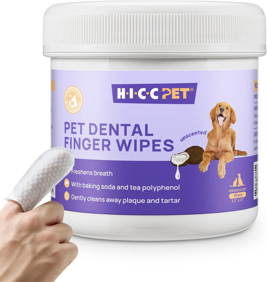 Pet Teeth Cleaning Wipes – 50 Ct, No-Rinse Care
