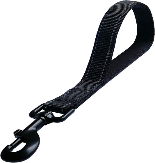 Short Dog Leash with Padded Handle – 12", Black