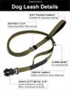 No-Pull Heavy Duty Dog Leash – Army Green, 4–6FT