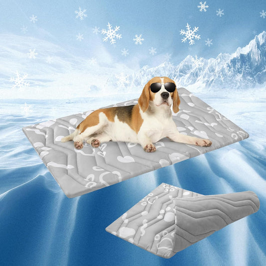 Extra Large Reversible Dog Cooling Mat – Thick, Washable Self-Cooling Pad (36"x23")