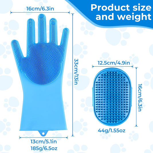2-in-1 Pet Shower Set – Dog Washing Gloves