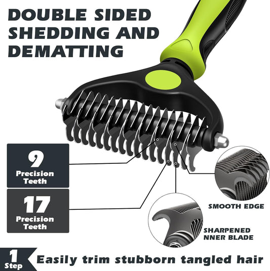 3-in-1 Dog Grooming Kit – Slicker, Rake 