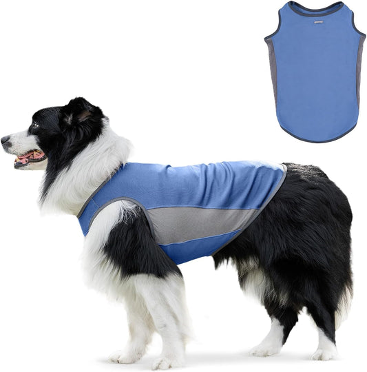 Sun Protection Dog Shirt – Breathable Quick-Dry Cooling Vest for Summer, Lightweight Tank Top for Small to Large Dogs (Water Drop, 1PC, Large)