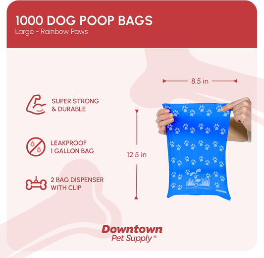 Dog Poop Bags with Dispenser – 1000 Leak-Proof Count