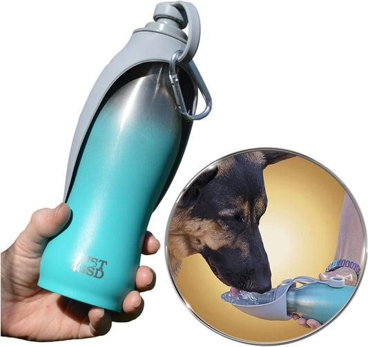 20oz Stainless Steel Dog Water Bottle – Leak-Proof, Portable & BPA-Free