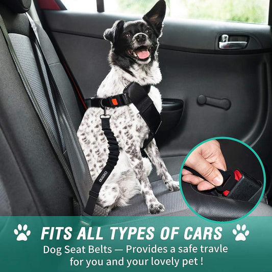 3-Pack Retractable Dog Car Seat Belts – Heavy Duty