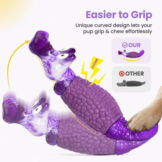 Tough Squeaky Chew Toy – Bacon Flavor