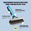 2-in-1 Dog Deshedding Brush & Undercoat Rake – Pet Grooming Tool for Medium