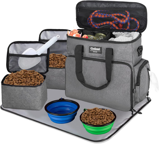 Airline-Approved Dog Travel Bag – Grey, 4-Piece Set
