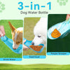 3-in-1 Portable Dog Water Bottle – Foldable Bowl, Food Container & Poop Scooper, 14.2oz (Blue)