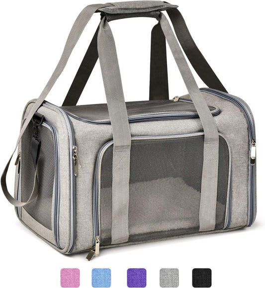 TSA Approved Soft Pet Carrier – Small, Grey
