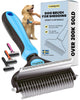 2-in-1 Dog Deshedding Brush & Undercoat Rake – Pet Grooming Tool for Medium