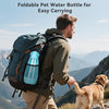 3-in-1 Portable Dog Water Bottle – Foldable Bowl, Food Container & Poop Scooper, 14.2oz (Blue)
