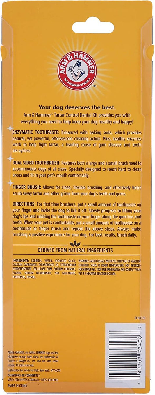 Dog Dental Kit – 3pc Tartar Control, Beef Flavor