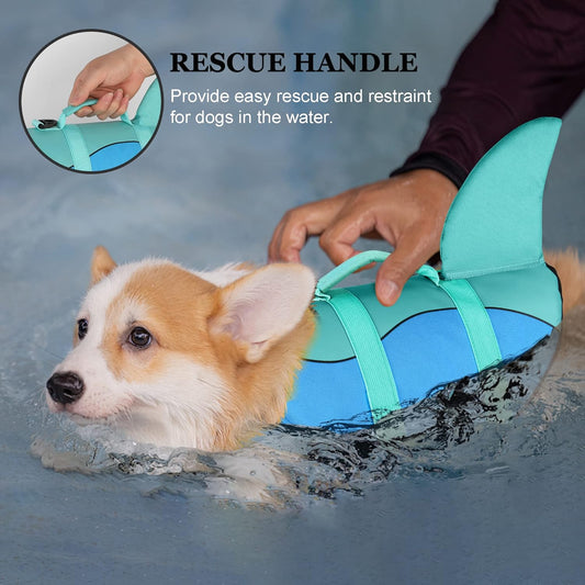 Shark Dog Life Jacket – Pool Blue, XS