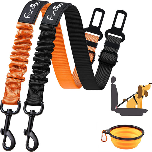 3-in-1 Adjustable Dog Seat Belt – Purple Camo Elastic Bungee