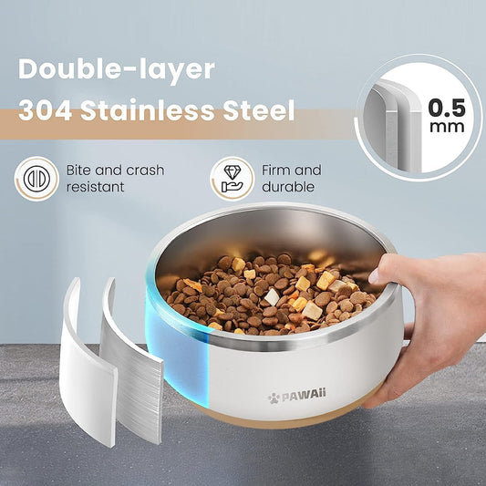 Stainless Steel Dog Bowl with Non-Slip Base 