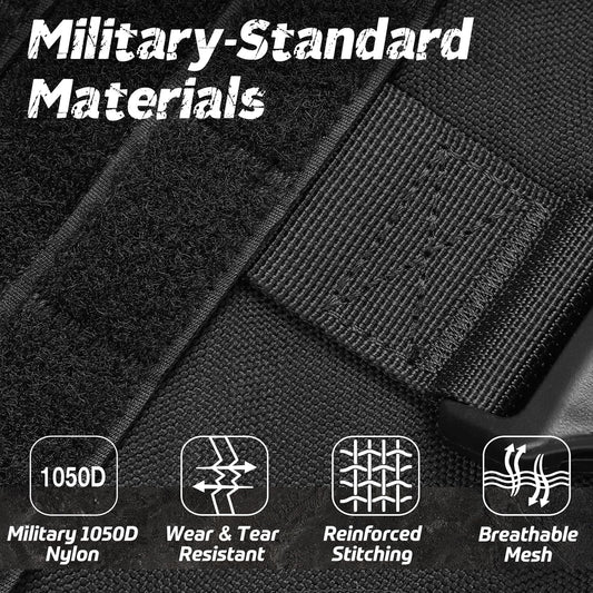 Heavy-Duty Tactical Dog Harness – Black, Large