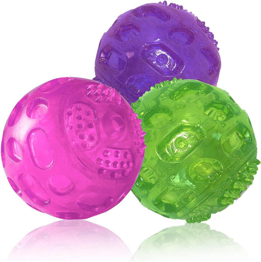 3'' Indestructible Squeaky Dog Balls – 3-Pack