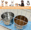 2-Pack Hanging Dog Bowls – No-Spill Stainless Steel Crate Cups
