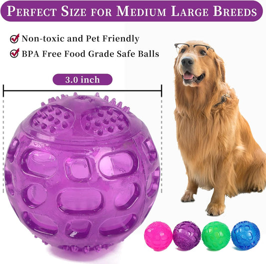 3'' Indestructible Squeaky Dog Balls – 3-Pack