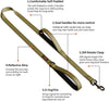 Double Handle Dog Leash – 6FT, Deep Green
