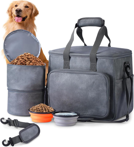Dog Travel Bag Set – Leather, Airline Approved