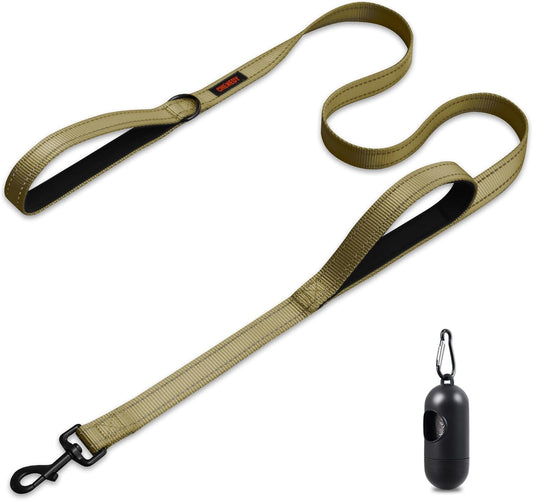 Double Handle Dog Leash – 6FT, Deep Green