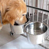 2-Pack Hanging Dog Bowls – No-Spill Stainless Steel Crate Cups