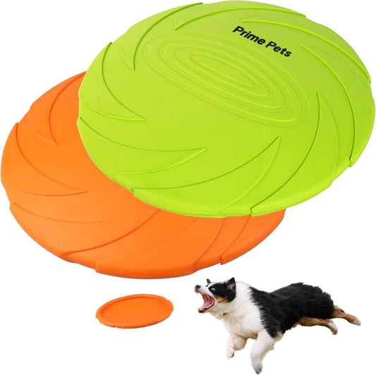 Dog Flying Disc – 2-Pack 7" Floating Rubber Discs for Water, Pool 